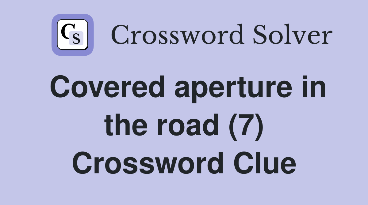 Covered aperture in the road (7) Crossword Clue