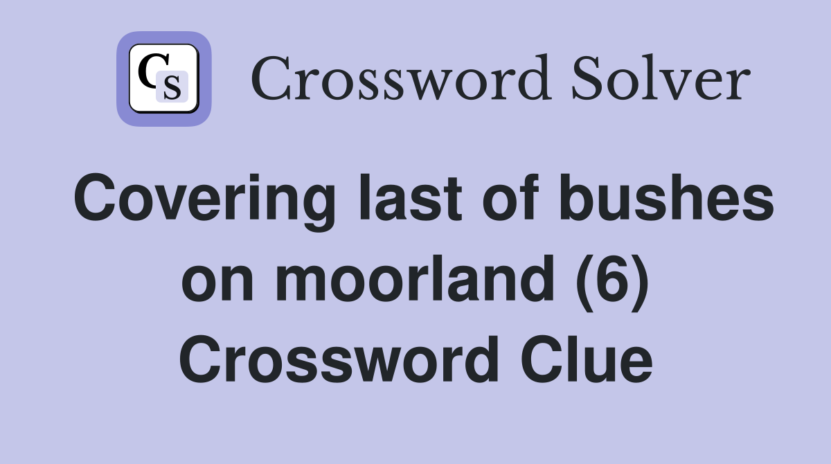 Covering last of bushes on moorland (6) Crossword Clue