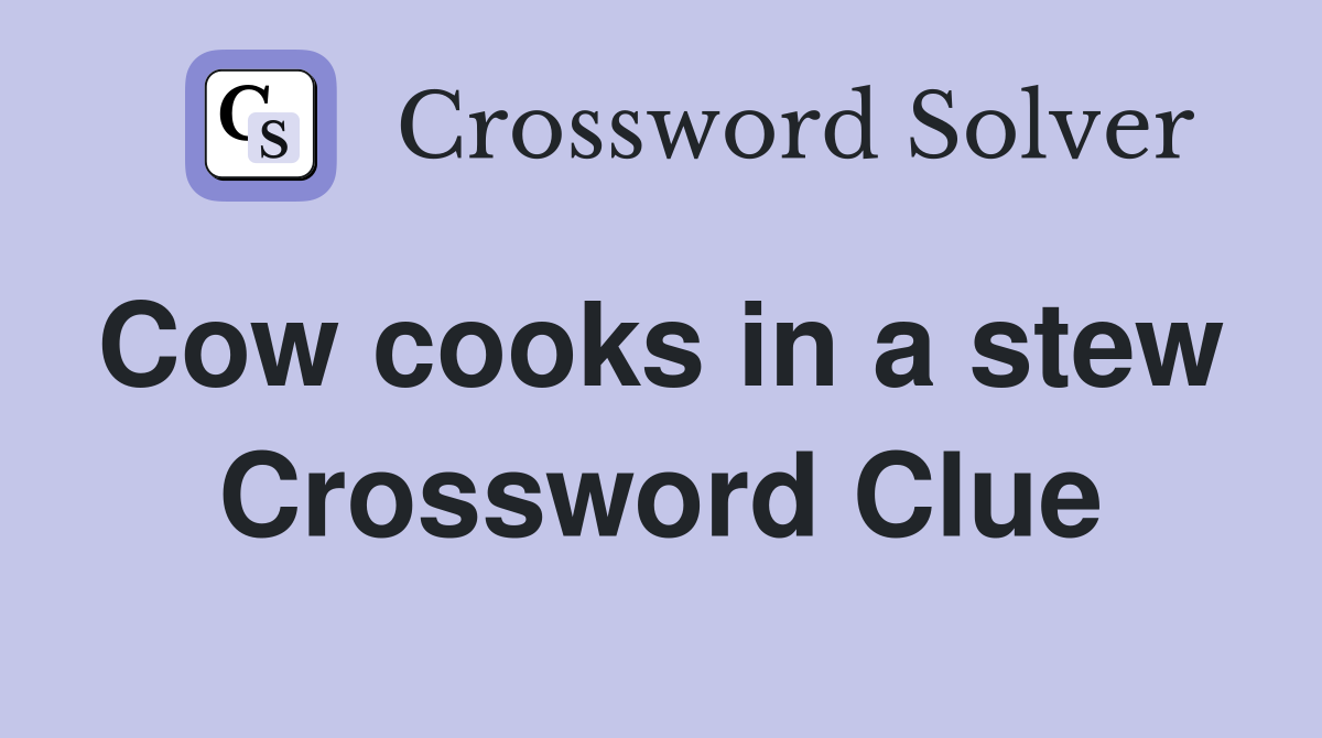 Cow cooks in a stew  Crossword Clue