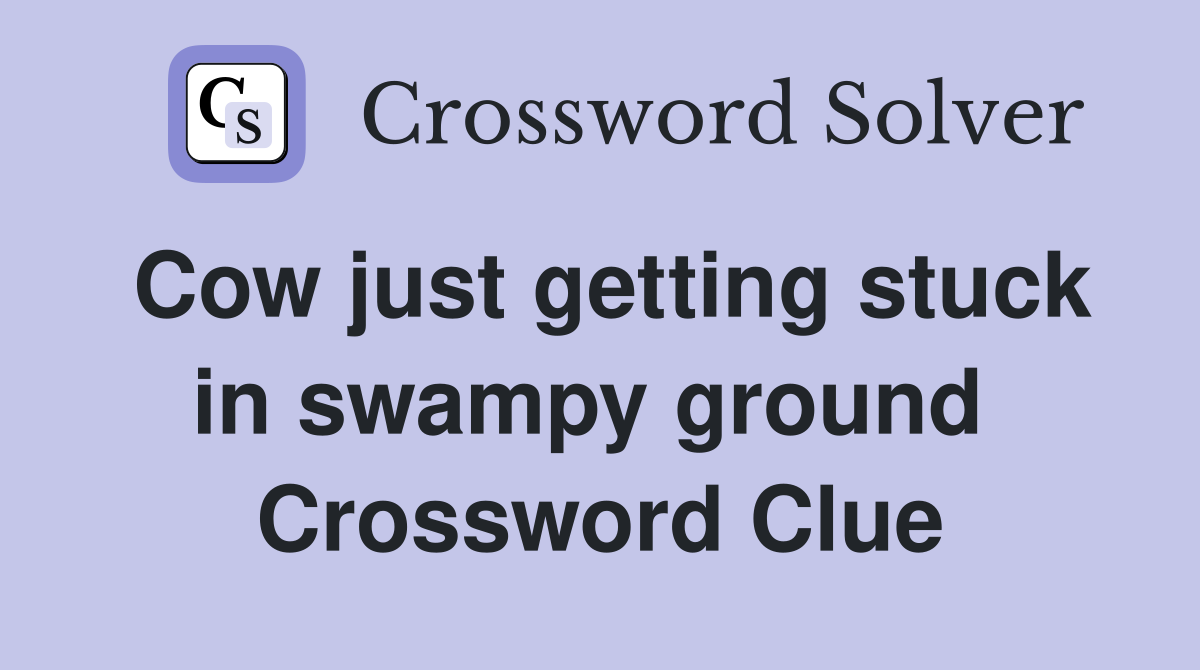 Cow just getting stuck in swampy ground  Crossword Clue