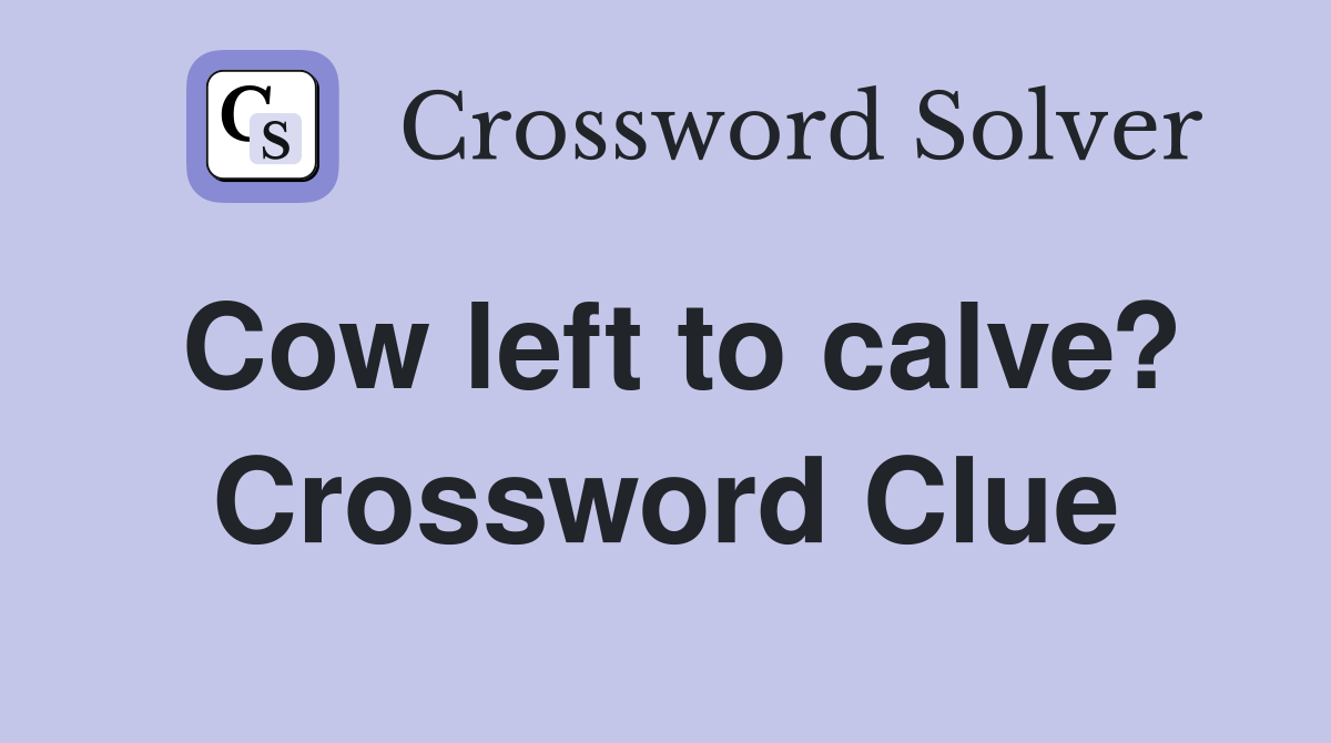 Cow left to calve? Crossword Clue