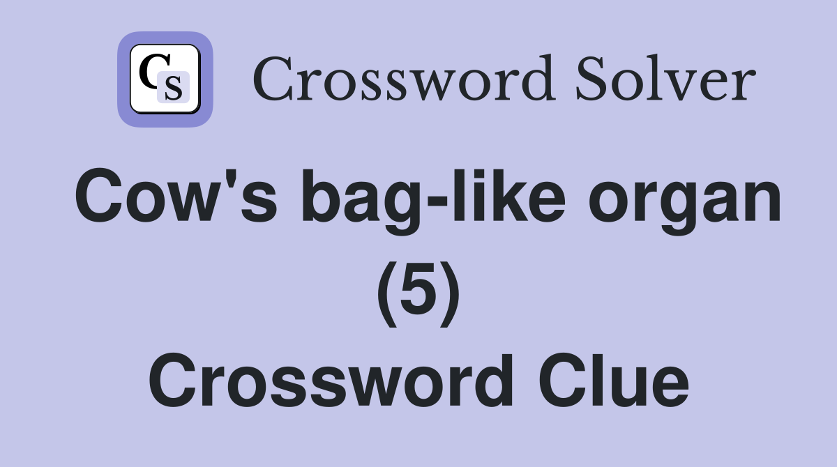 Cow's bag-like organ (5) Crossword Clue