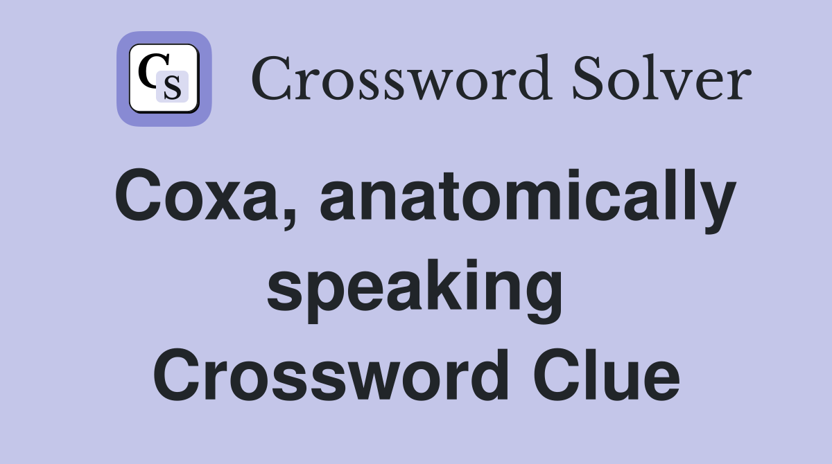 Coxa, anatomically speaking Crossword Clue
