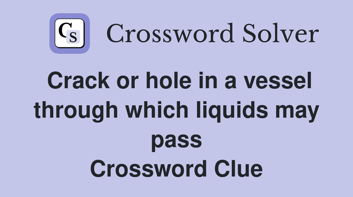 Crack or hole in a vessel through which liquids may pass Crossword Clue