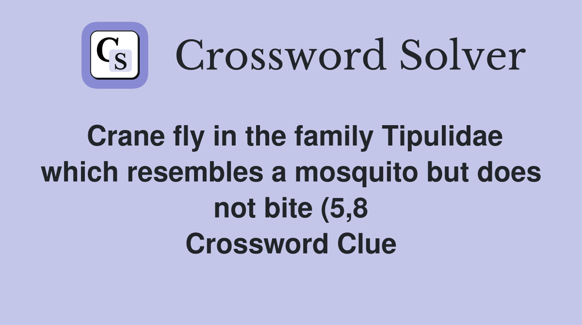 Crane fly in the family Tipulidae which resembles a mosquito but does Crane fly in the family Tipulidae which resembles a mosquito but does