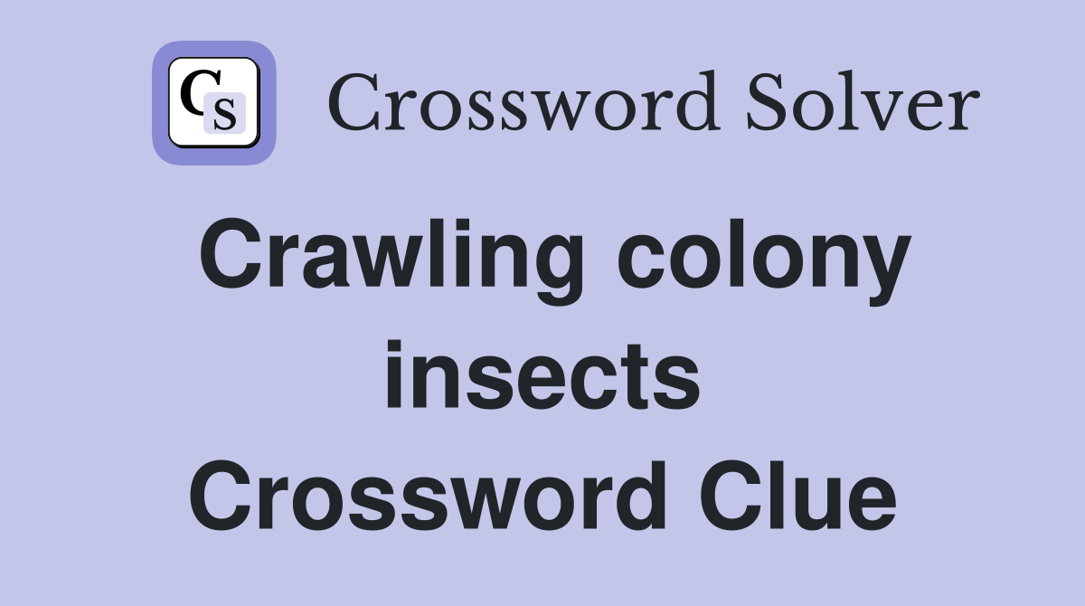 Crawling colony insects Crossword Clue