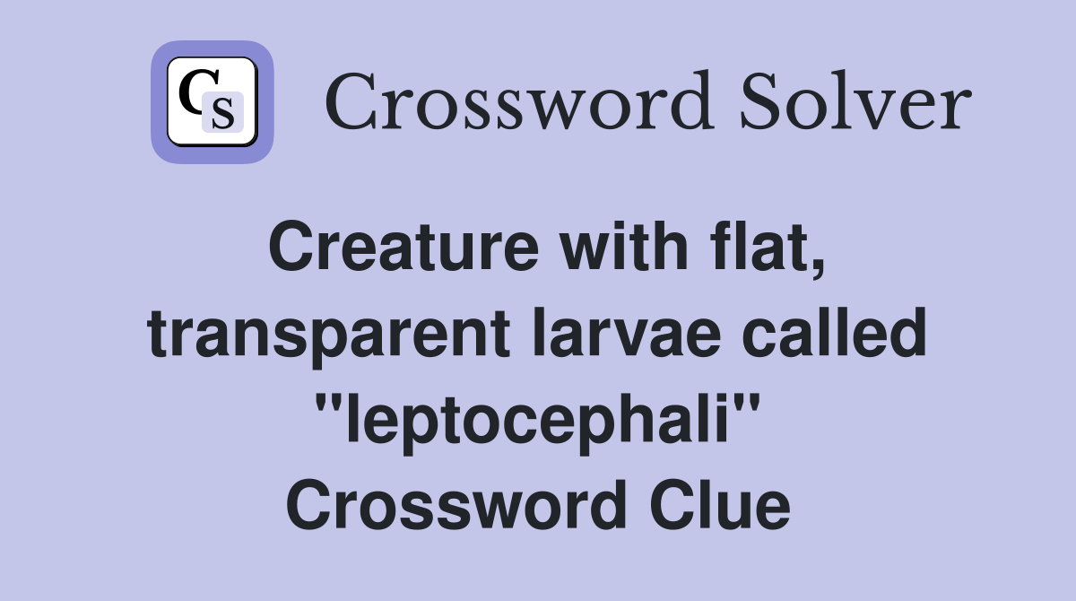Creature with flat, transparent larvae called "leptocephali" Crossword Clue