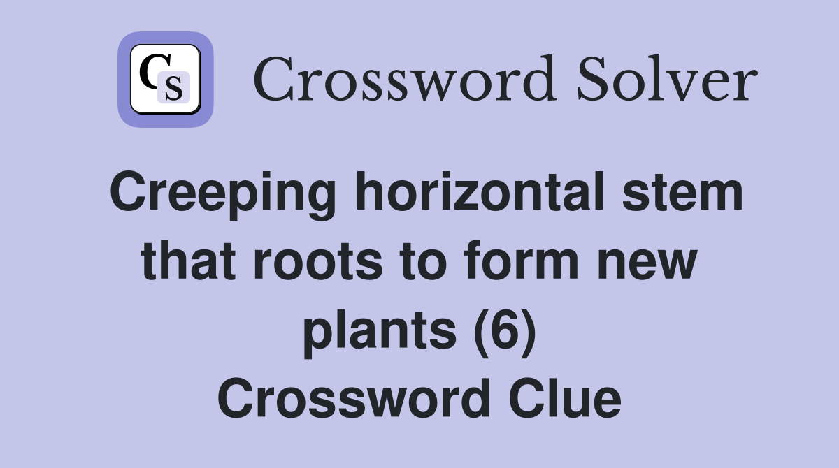 Creeping horizontal stem that roots to form new plants (6) Crossword Clue
