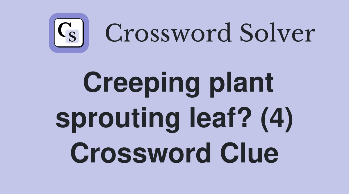 Creeping plant sprouting leaf? (4) Crossword Clue