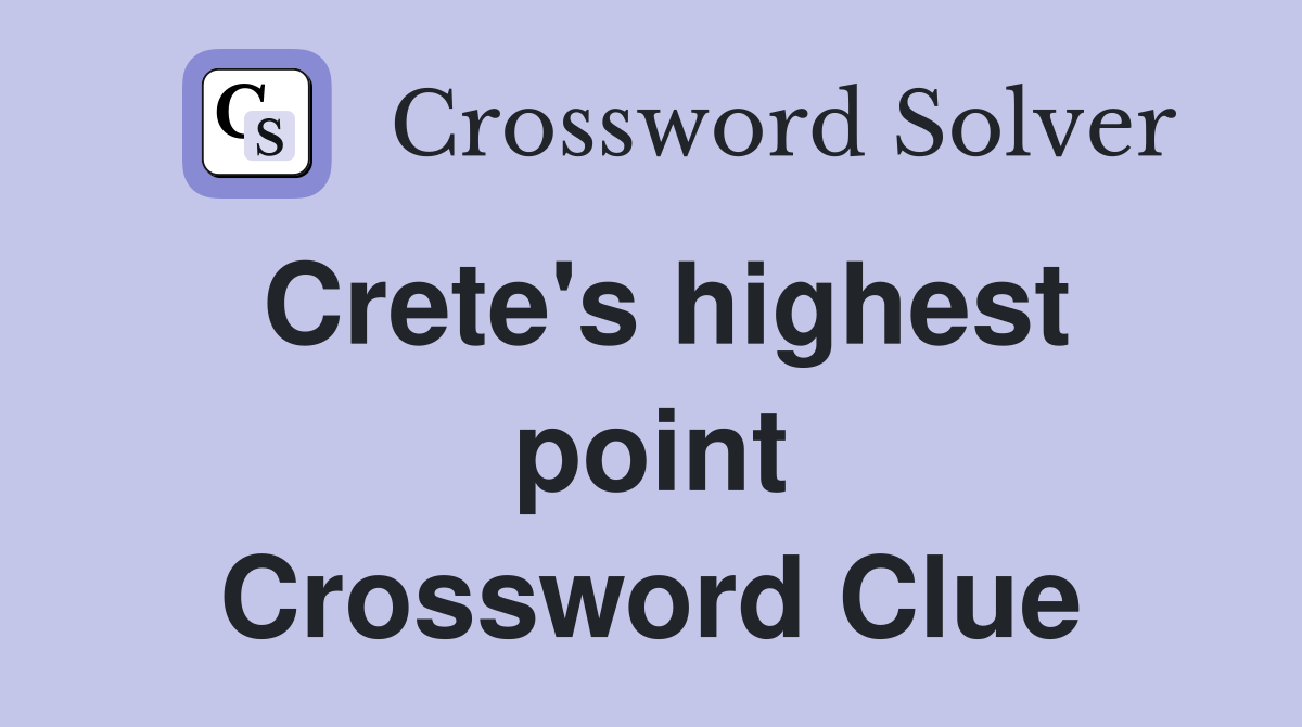 Crete's highest point Crossword Clue