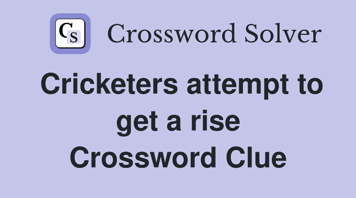 Cricketers attempt to get a rise Crossword Clue