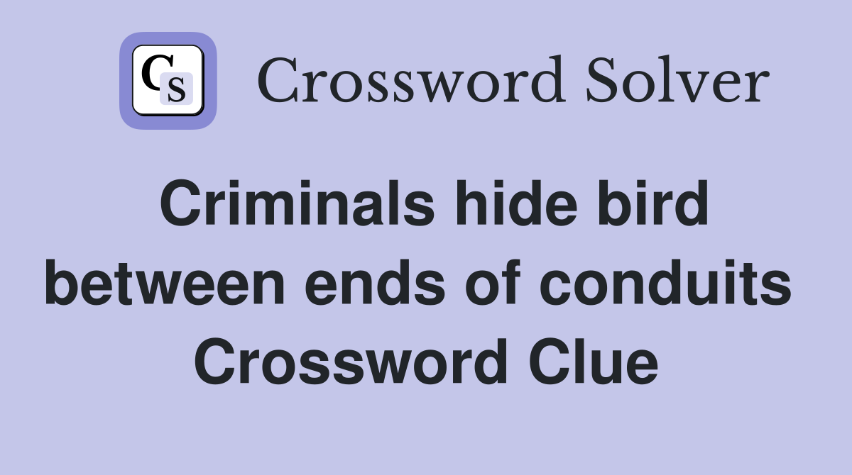 Criminals hide bird between ends of conduits  Crossword Clue