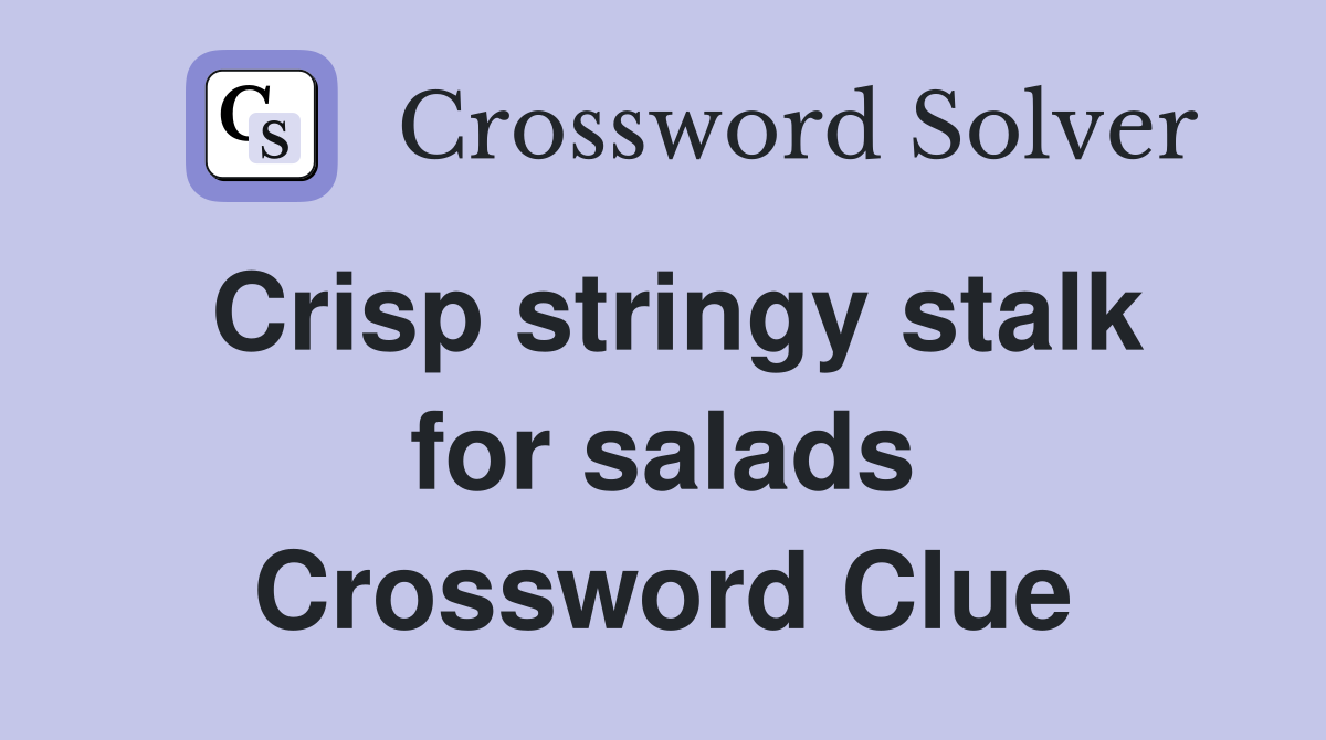 Crisp stringy stalk for salads Crossword Clue