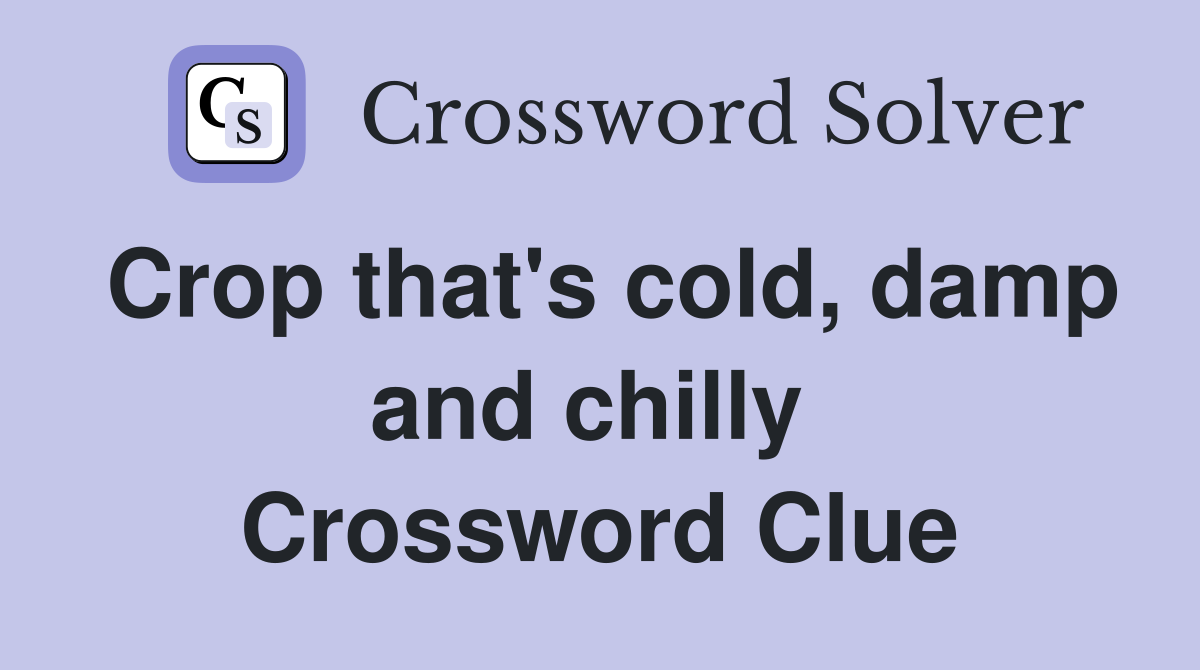 Crop that's cold, damp and chilly  Crossword Clue
