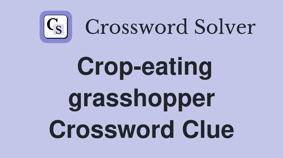 Crop-eating grasshopper Crossword Clue