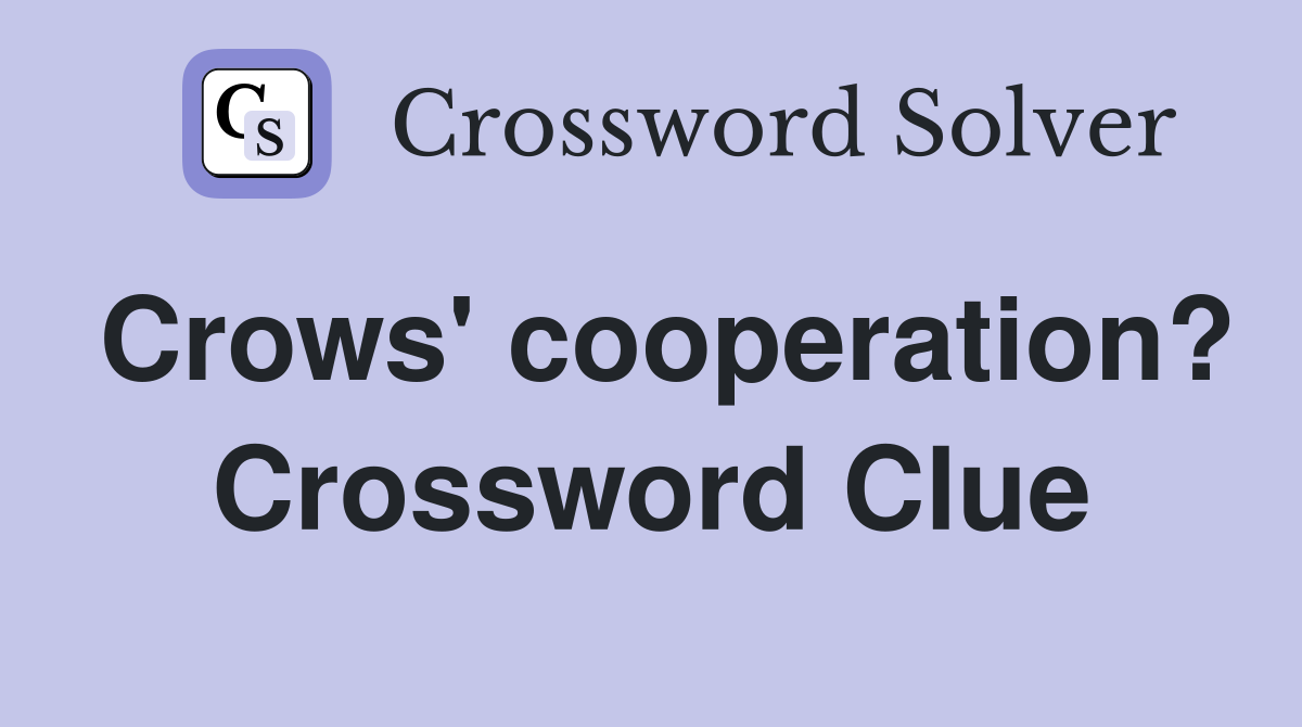 Crows' cooperation? Crossword Clue