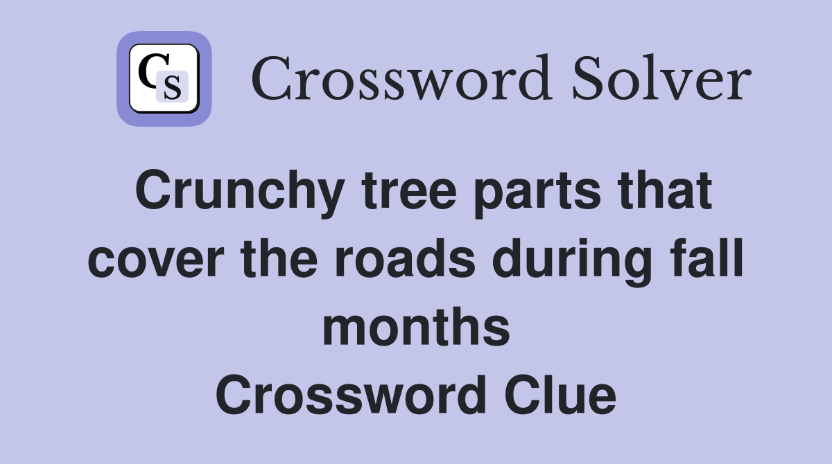 Crunchy tree parts that cover the roads during fall months Crossword Clue
