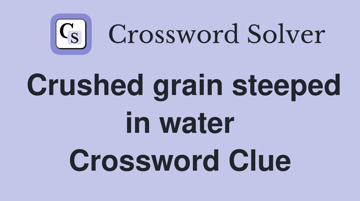 Crushed grain steeped in water Crossword Clue