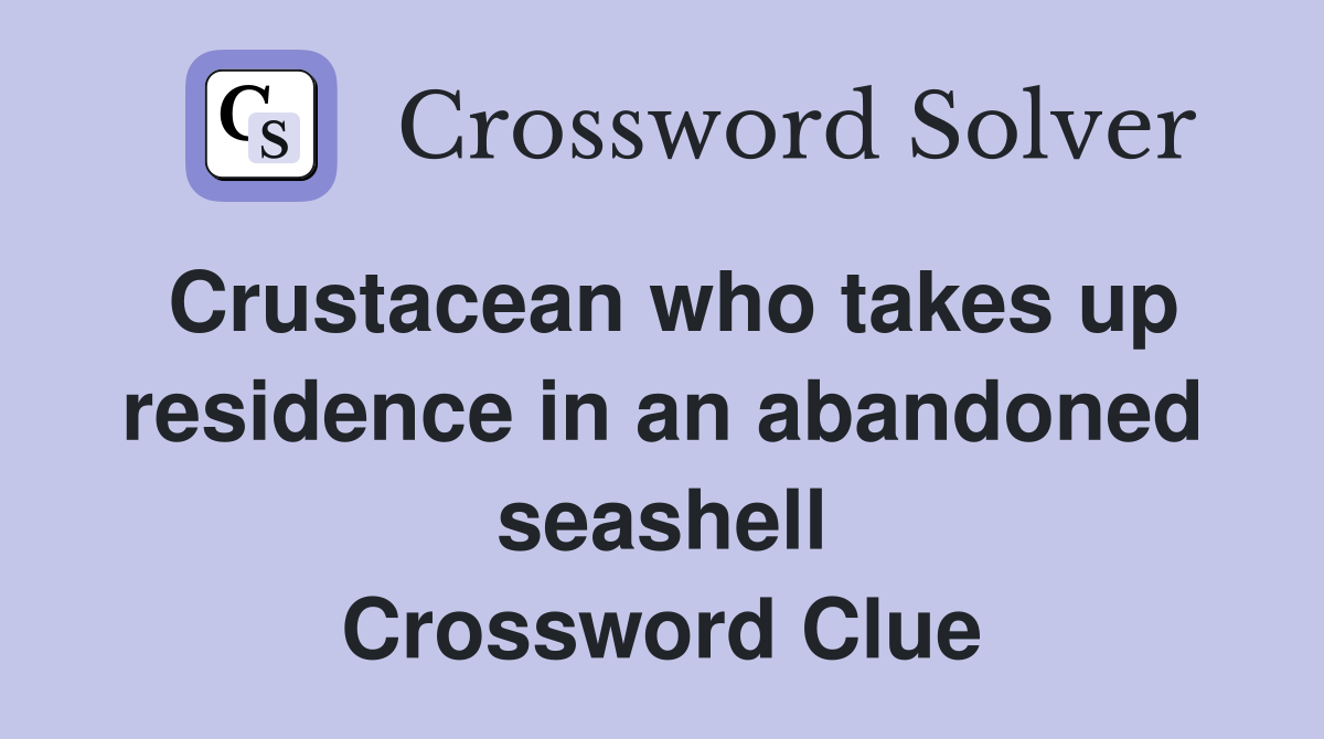 Crustacean who takes up residence in an abandoned seashell Crossword Clue