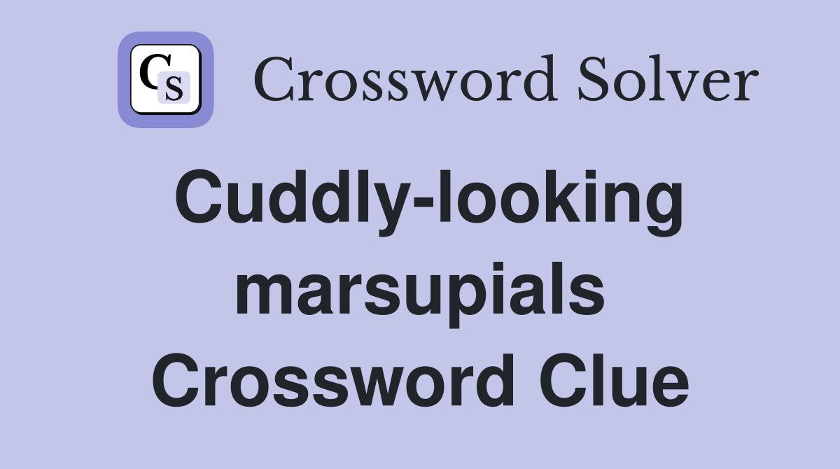 Cuddly-looking marsupials Crossword Clue