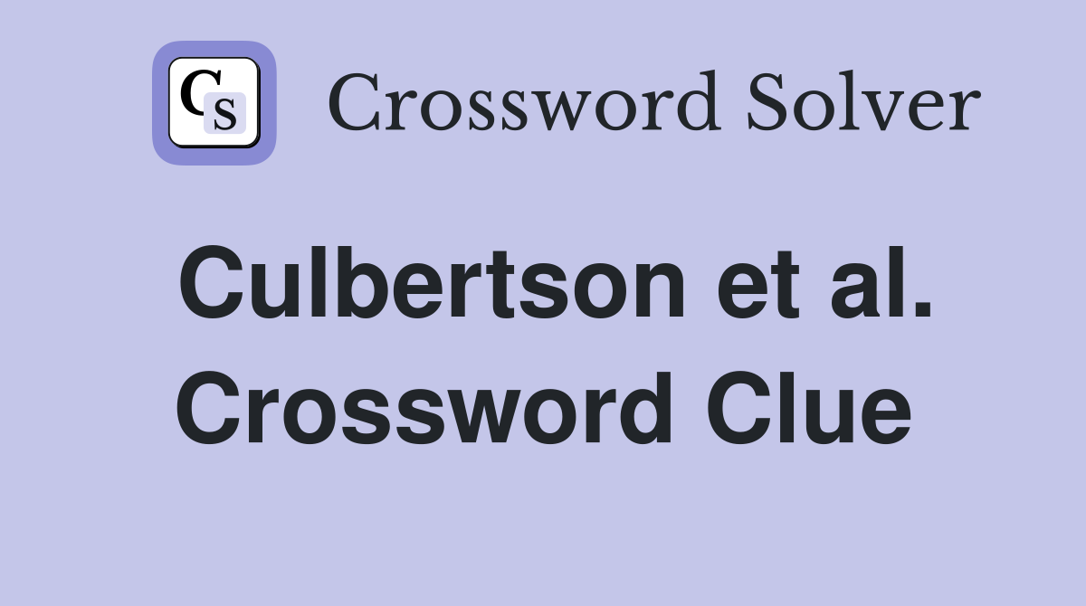 Culbertson et al. Crossword Clue