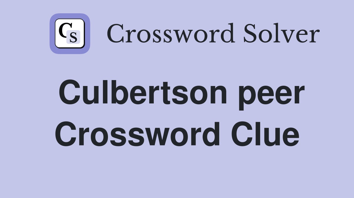 Culbertson peer Crossword Clue