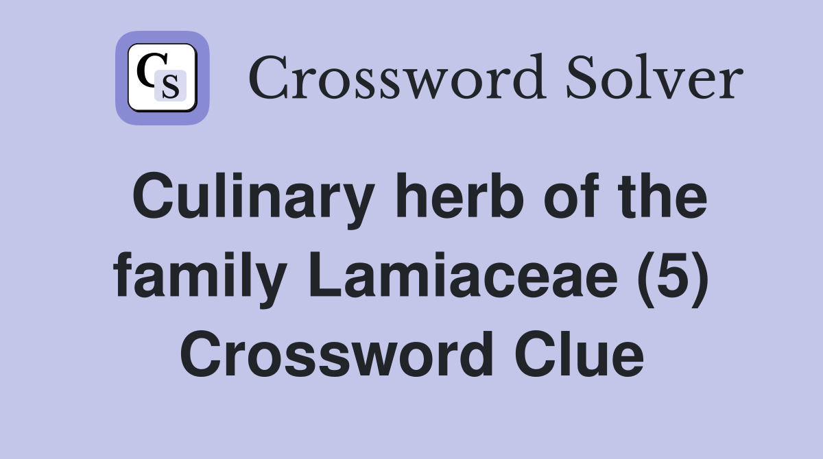 Culinary herb of the family Lamiaceae (5) Crossword Clue