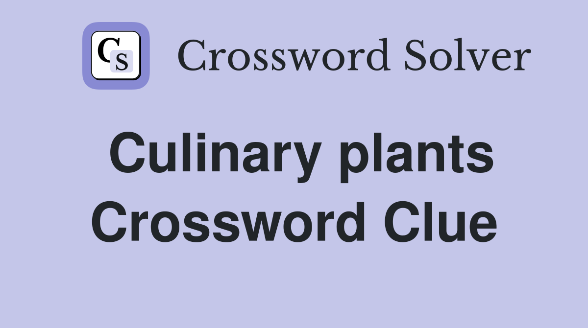 Culinary plants Crossword Clue