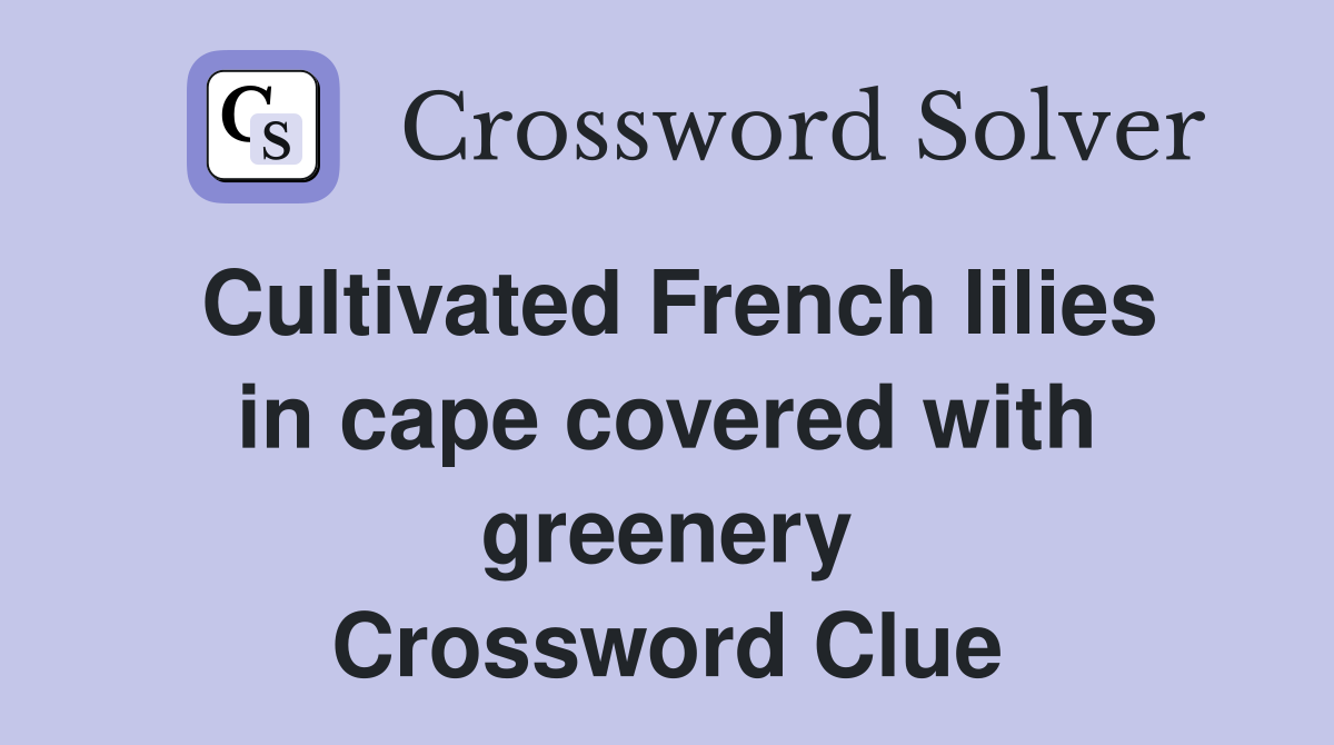 Cultivated French lilies in cape covered with greenery Crossword Clue