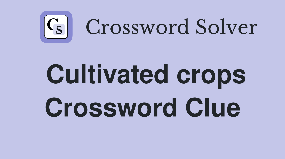 Cultivated crops Crossword Clue