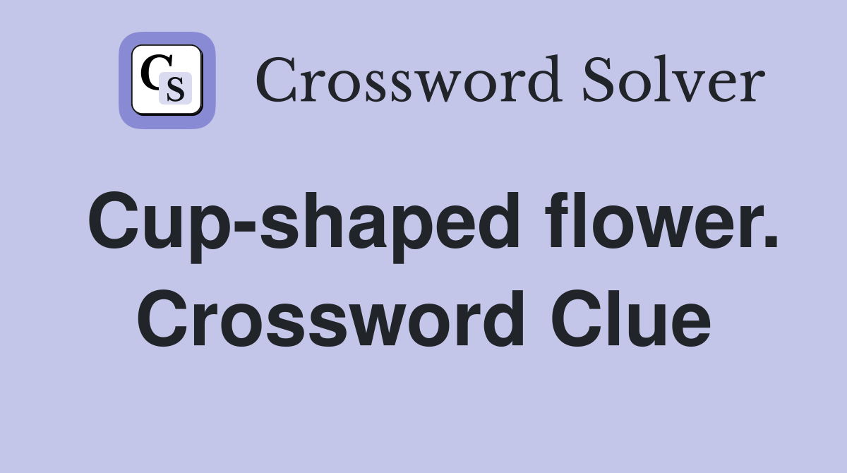 Cup-shaped flower. Crossword Clue