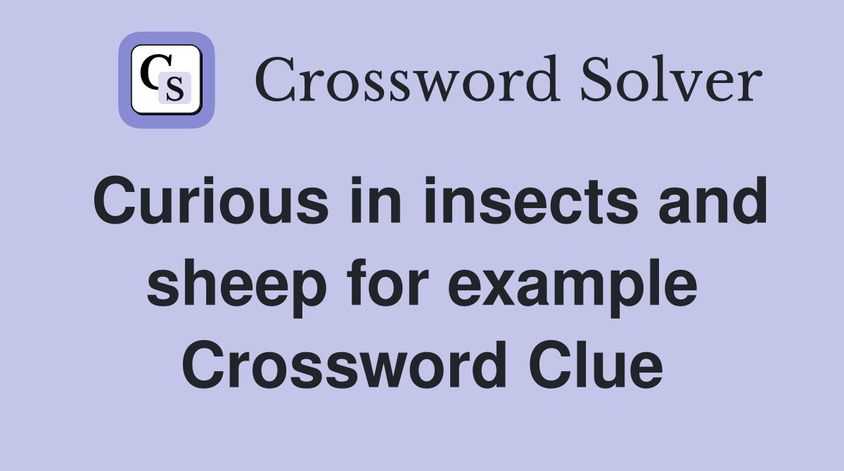 Curious in insects and sheep for example Crossword Clue