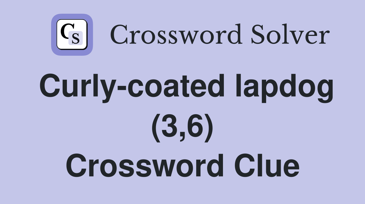 Curly-coated lapdog (3,6) Crossword Clue