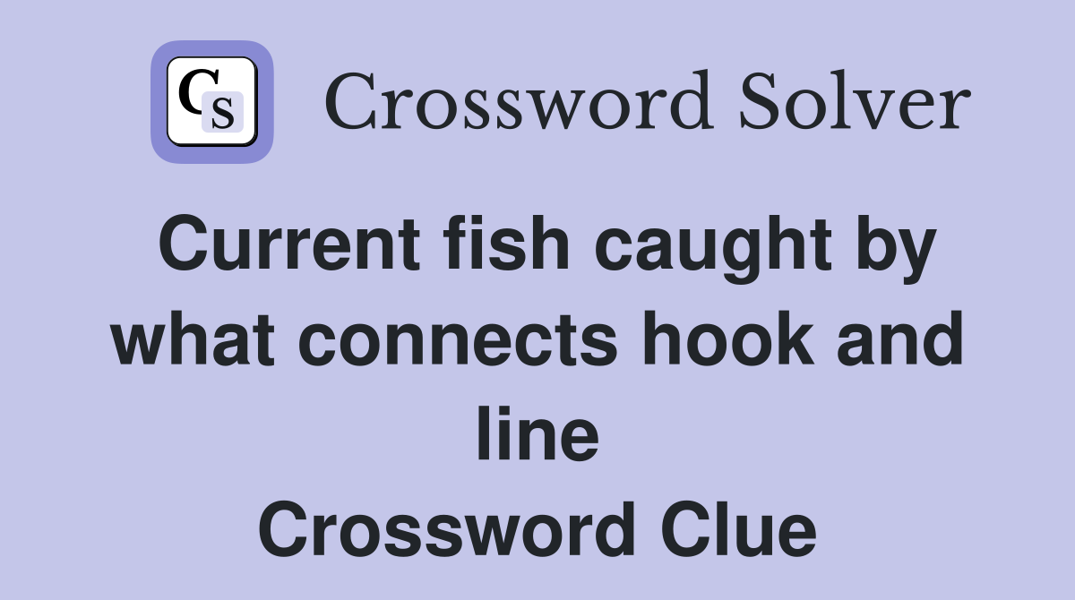 Current fish caught by what connects hook and line Crossword Clue