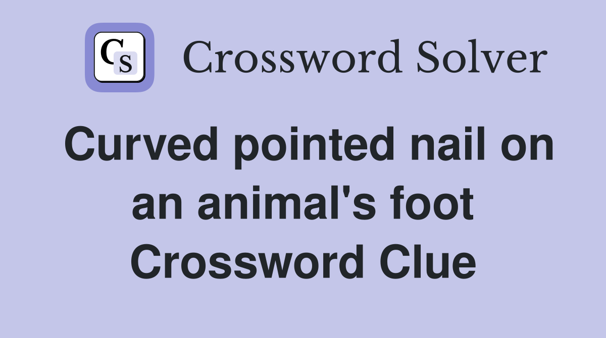 Curved pointed nail on an animal's foot Crossword Clue
