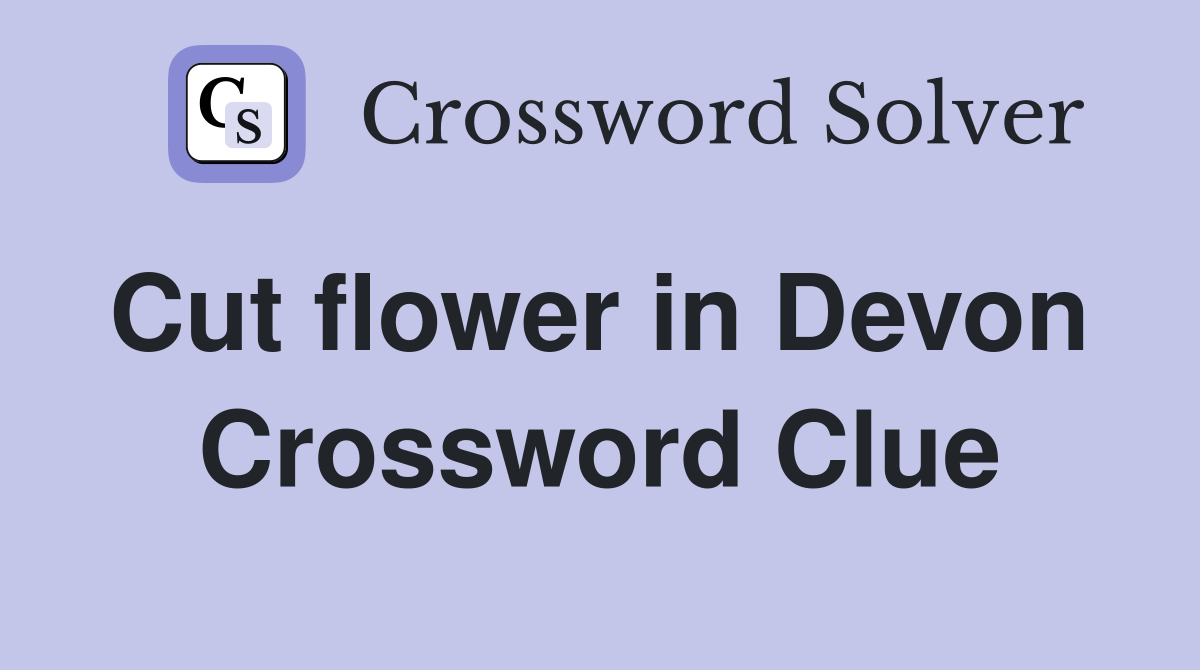 Cut flower in Devon  Crossword Clue