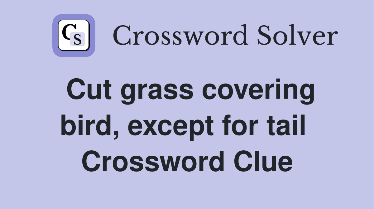 Cut grass covering bird, except for tail  Crossword Clue