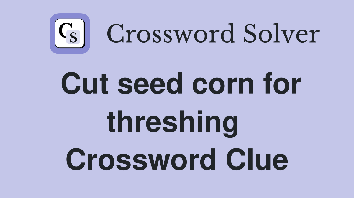 Cut seed corn for threshing  Crossword Clue