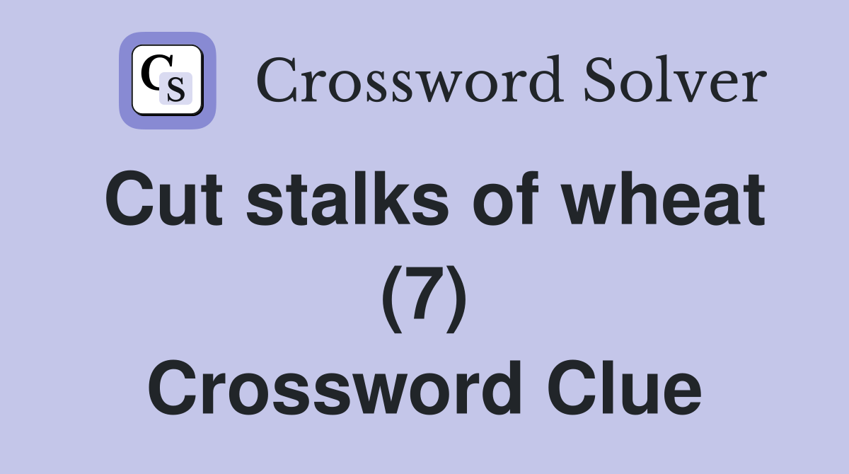 Cut stalks of wheat (7) Crossword Clue