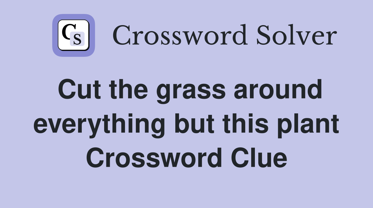 Cut the grass around everything but this plant Crossword Clue