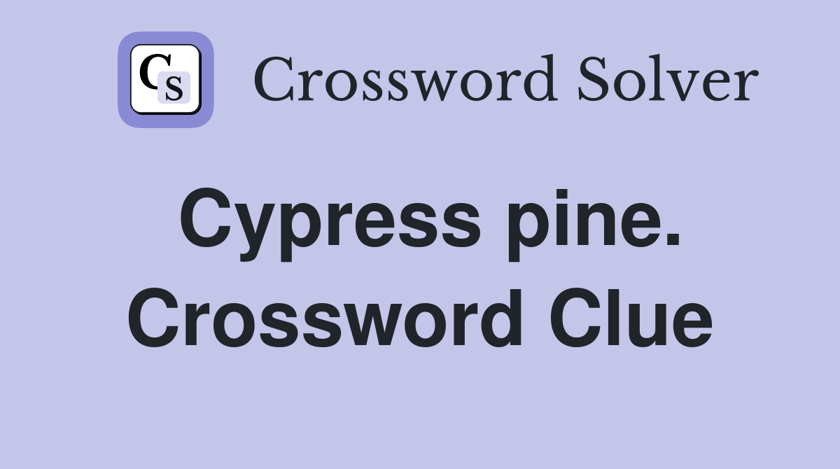Cypress pine. Crossword Clue
