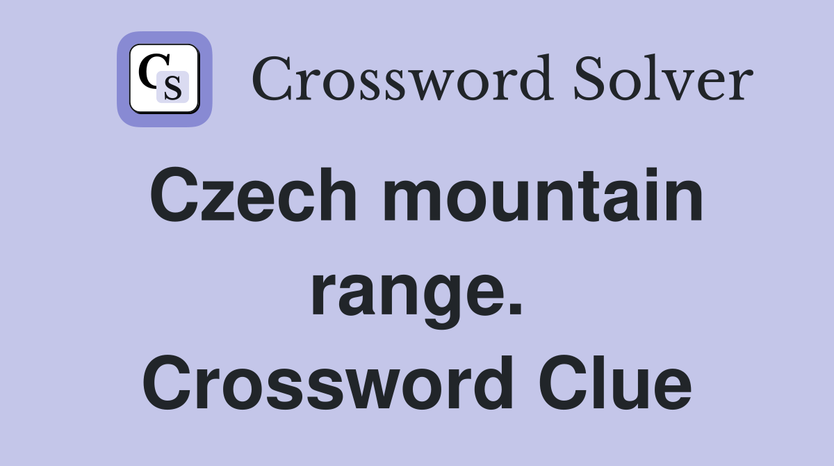Czech mountain range. Crossword Clue