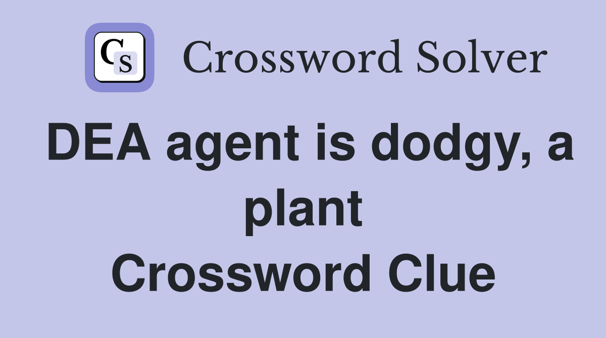 DEA agent is dodgy, a plant Crossword Clue