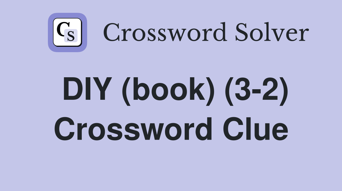 DIY (book) (3-2) Crossword Clue