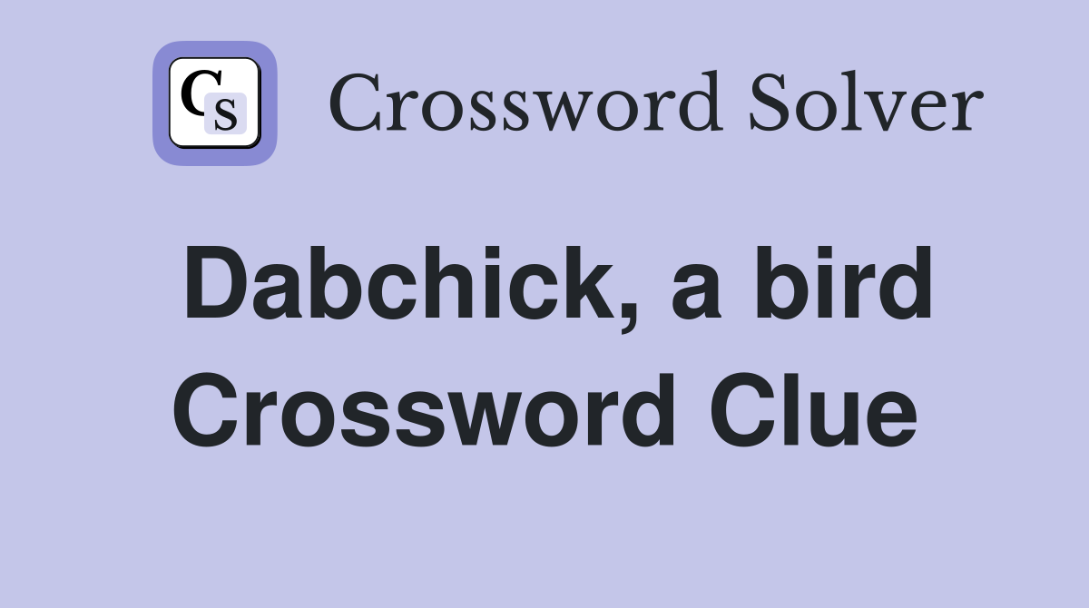 Dabchick, a bird Crossword Clue