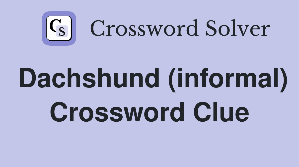 Dachshund (informal) Crossword Clue