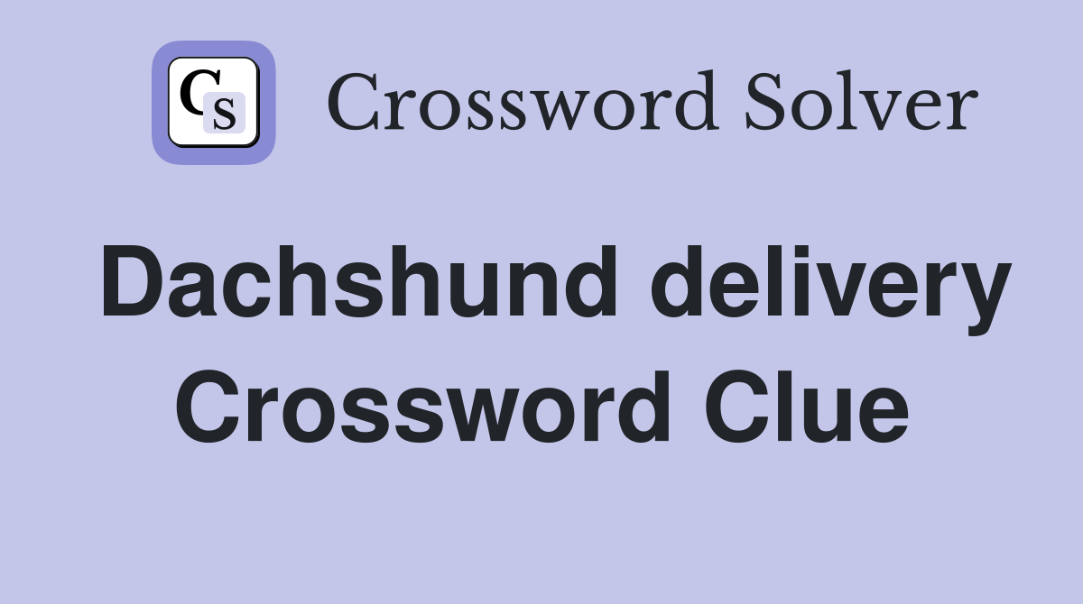 Dachshund delivery Crossword Clue