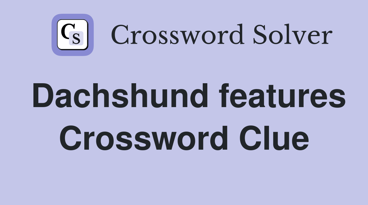 Dachshund features Crossword Clue