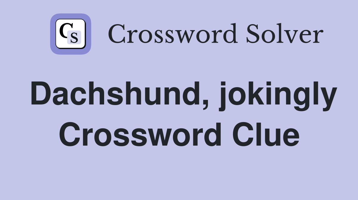 Dachshund, jokingly Crossword Clue