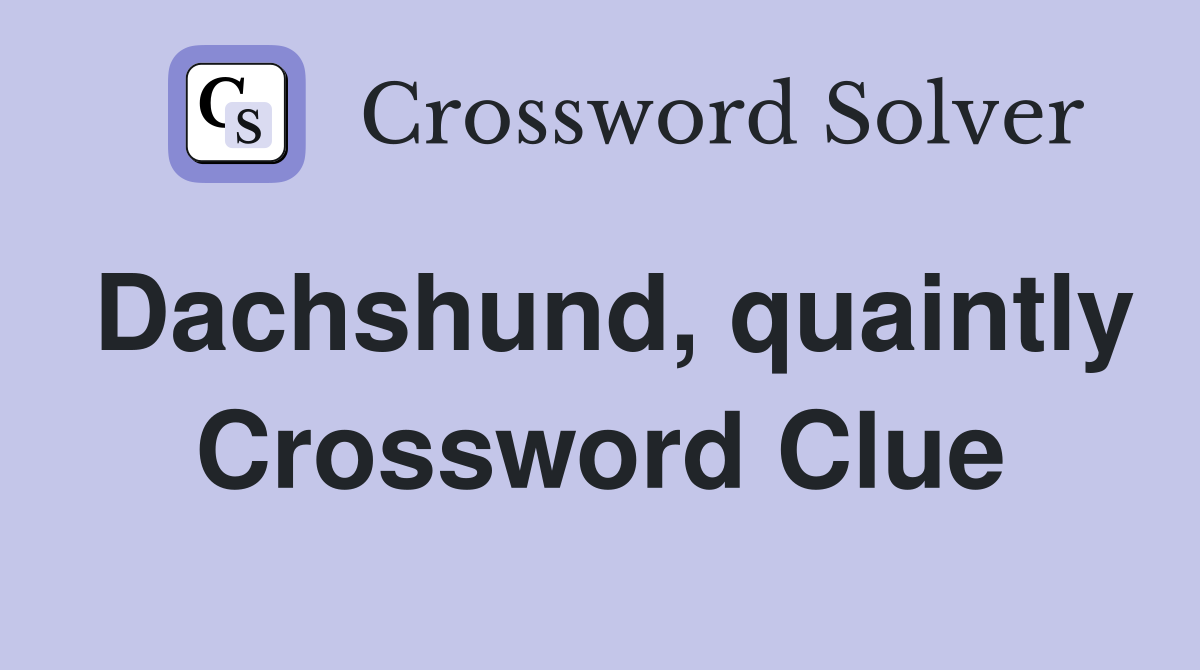 Dachshund, quaintly Crossword Clue